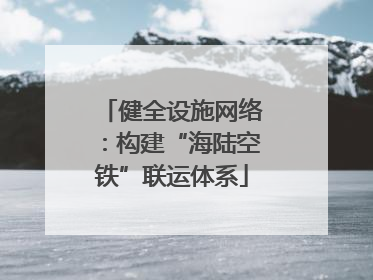 健全设施网络：构建“海陆空铁”联运体系