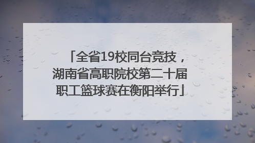 全省19校同台竞技，湖南省高职院校第二十届职工篮球赛在衡阳举行