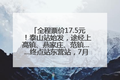 全程票价17.5元！泰山站始发，途经上高镇、燕家庄、范镇……终点站东营站，7月1日开通！