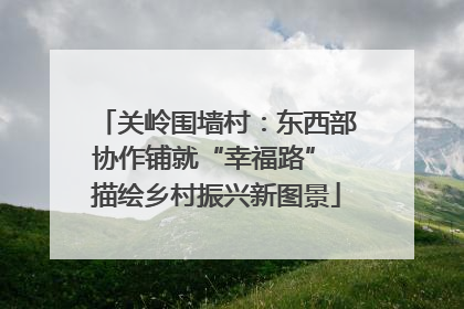 关岭围墙村：东西部协作铺就“幸福路” 描绘乡村振兴新图景