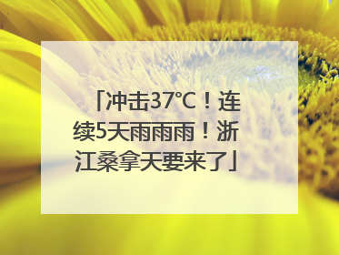 冲击37℃！连续5天雨雨雨！浙江桑拿天要来了