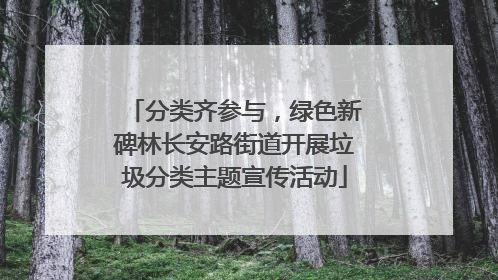 分类齐参与，绿色新碑林长安路街道开展垃圾分类主题宣传活动