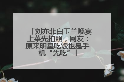 刘亦菲白玉兰晚宴上菜先拍照，网友：原来明星吃饭也是手机“先吃”