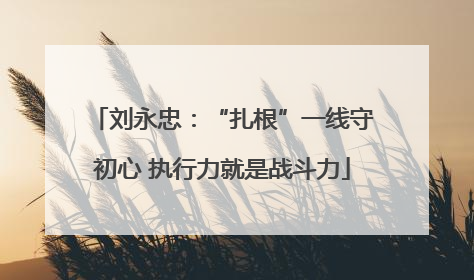 刘永忠：“扎根”一线守初心 执行力就是战斗力
