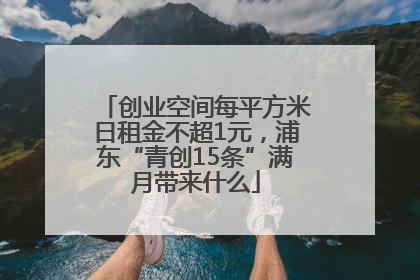 创业空间每平方米日租金不超1元，浦东“青创15条”满月带来什么