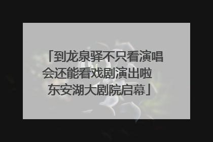 到龙泉驿不只看演唱会还能看戏剧演出啦 东安湖大剧院启幕