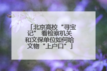北京高校“寻宝记” 看检察机关和文保单位如何给文物“上户口”