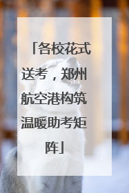 各校花式送考，郑州航空港构筑温暖助考矩阵