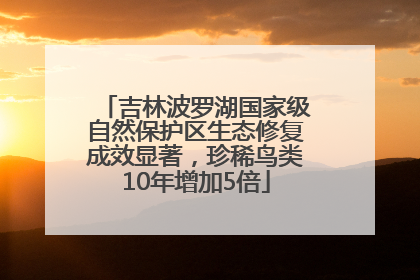 吉林波罗湖国家级自然保护区生态修复成效显著，珍稀鸟类10年增加5倍