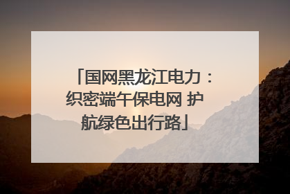 国网黑龙江电力：织密端午保电网 护航绿色出行路