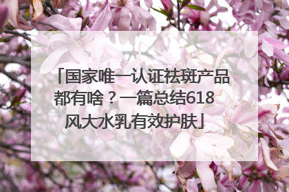国家唯一认证祛斑产品都有啥？一篇总结618风大水乳有效护肤