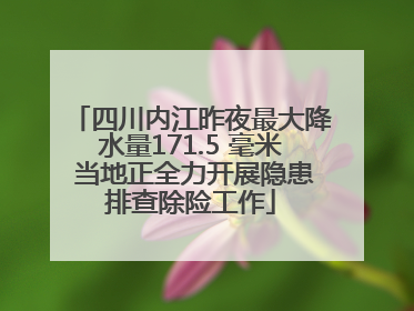 四川内江昨夜最大降水量171.5 毫米 当地正全力开展隐患排查除险工作