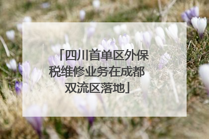 四川首单区外保税维修业务在成都双流区落地