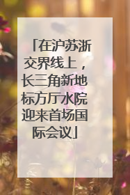 在沪苏浙交界线上，长三角新地标方厅水院迎来首场国际会议