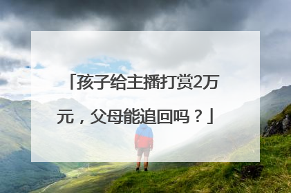孩子给主播打赏2万元，父母能追回吗？