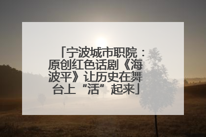 宁波城市职院：原创红色话剧《海波平》让历史在舞台上“活”起来