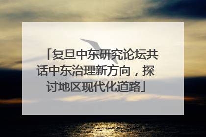 复旦中东研究论坛共话中东治理新方向，探讨地区现代化道路