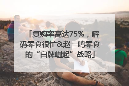 复购率高达75%，解码零食很忙&赵一鸣零食的“白牌崛起”战略