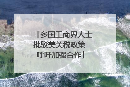 多国工商界人士批驳美关税政策 呼吁加强合作