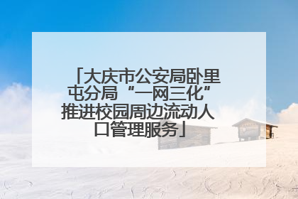 大庆市公安局卧里屯分局“一网三化”推进校园周边流动人口管理服务