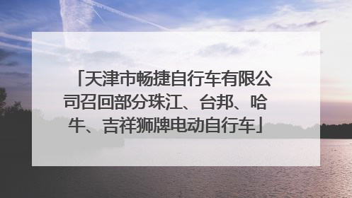 天津市畅捷自行车有限公司召回部分珠江、台邦、哈牛、吉祥狮牌电动自行车