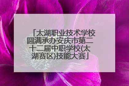 太湖职业技术学校圆满承办安庆市第二十二届中职学校(太湖赛区)技能大赛