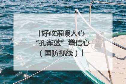 好政策暖人心 “孔雀蓝”增信心（国防视线）
