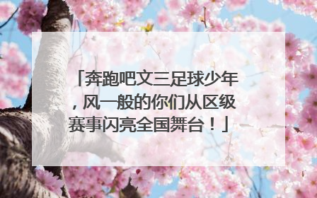 奔跑吧文三足球少年，风一般的你们从区级赛事闪亮全国舞台！