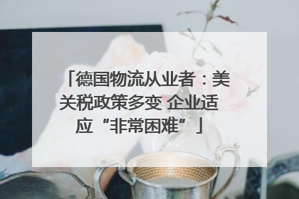 德国物流从业者：美关税政策多变 企业适应“非常困难”
