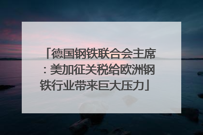 德国钢铁联合会主席：美加征关税给欧洲钢铁行业带来巨大压力
