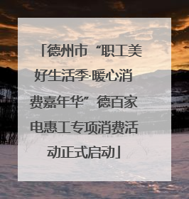 德州市“职工美好生活季·暖心消费嘉年华”德百家电惠工专项消费活动正式启动