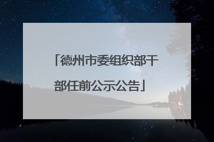 德州市委组织部干部任前公示公告