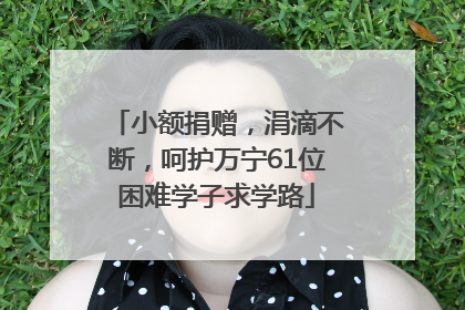 小额捐赠，涓滴不断，呵护万宁61位困难学子求学路