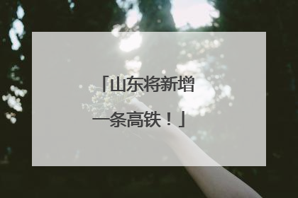 山东将新增一条高铁！