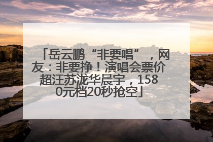 岳云鹏“非要唱”，网友：非要挣！演唱会票价超汪苏泷华晨宇，1580元档20秒抢空