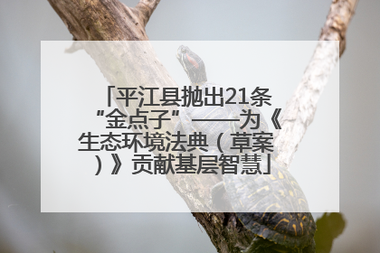 平江县抛出21条“金点子”——为《生态环境法典（草案）》贡献基层智慧