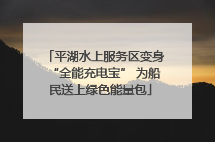平湖水上服务区变身“全能充电宝” 为船民送上绿色能量包