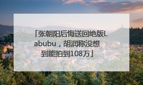 张朝阳后悔送回绝版Labubu，胡润称没想到能拍到108万