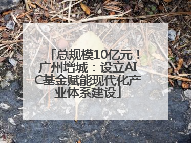 总规模10亿元！广州增城：设立AIC基金赋能现代化产业体系建设