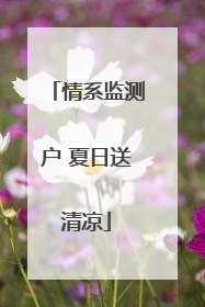 情系监测户 夏日送清凉