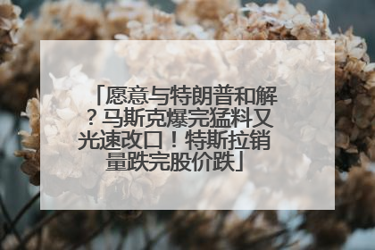 愿意与特朗普和解？马斯克爆完猛料又光速改口！特斯拉销量跌完股价跌