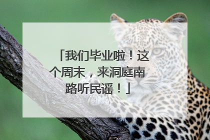 我们毕业啦！这个周末，来洞庭南路听民谣！