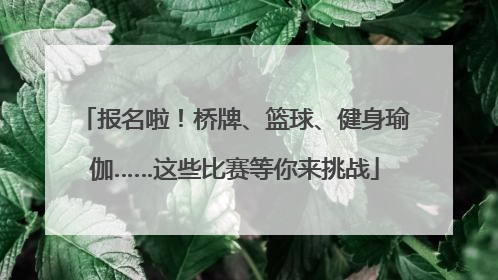 报名啦！桥牌、篮球、健身瑜伽……这些比赛等你来挑战