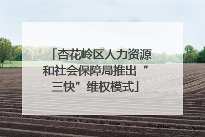 杏花岭区人力资源和社会保障局推出“三快”维权模式