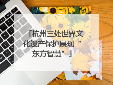 杭州三处世界文化遗产保护展现“东方智慧”