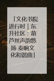 文化书院进行时｜东升社区：葫芦丝声韵悠扬 奏响文化和谐曲