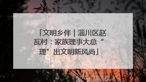 文明乡伴｜淄川区赵瓦村：家族理事大总“理”出文明新风尚