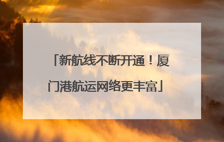 新航线不断开通！厦门港航运网络更丰富