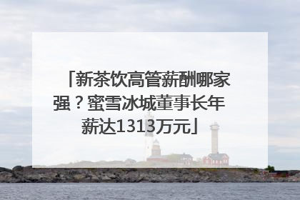 新茶饮高管薪酬哪家强？蜜雪冰城董事长年薪达1313万元