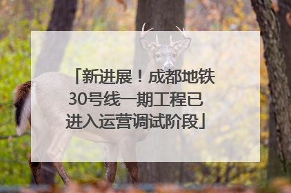 新进展！成都地铁30号线一期工程已进入运营调试阶段
